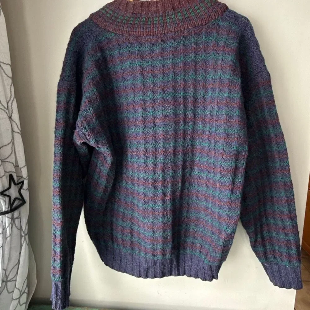 Vintage Austin Reed Shetland wool grandpa sweater men’s size large v neck chunky